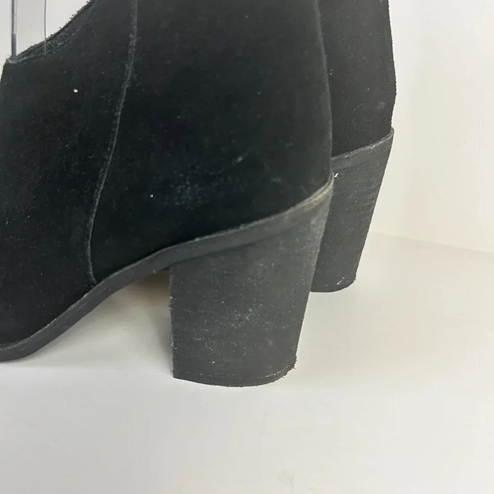 Jeffrey Campbell Boots Womens 9 Black Kamet-2 Leather Suede Ankle Booties Block - Picture 3 of 11